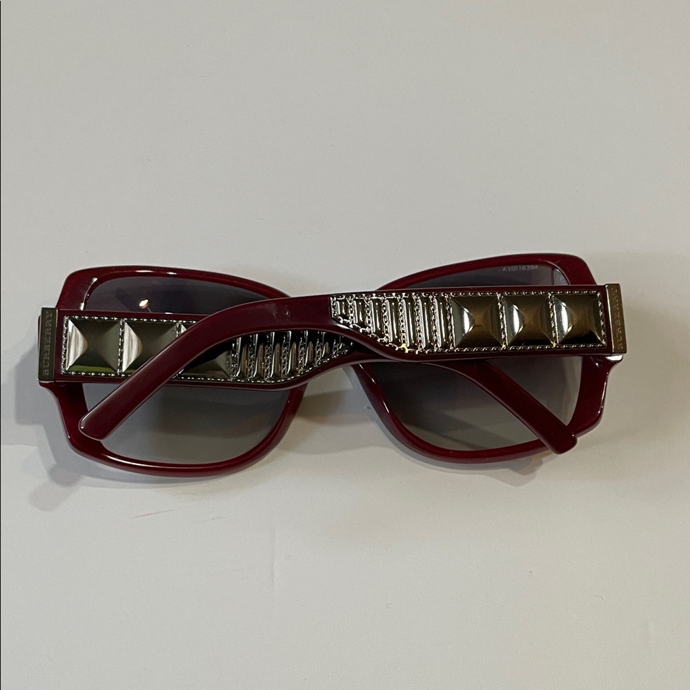 Burberry Burgundy Sunglasses with Stud Accents
